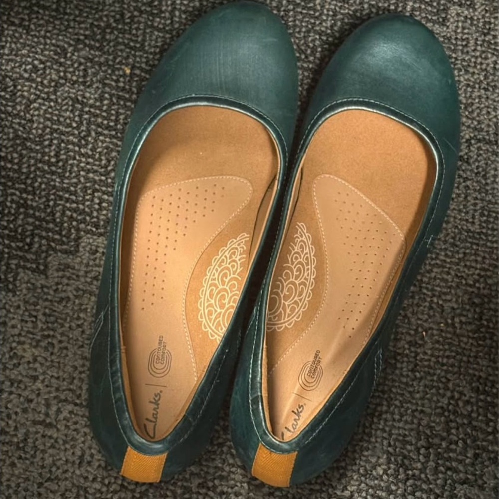 Clarks Women's Teal Leather Loafers